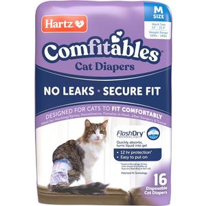 Hartz Comfitables Cat Diapers,Medium, 16 Count, Comfortable & Secure Fit, Easy to Put On