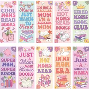 Laffact Mother’s Day Reading Bookmarks - 240Pcs Hot Mom Bookmarks Reading Tracker, Cool Moms Reading Page Marker, Readers Accessories Book Club Gifts for Book Lover Bookish Mama Birthday Party Favors
