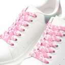 2 x Thin Flat Leopard Print Shoelaces Camouflage Shoe Laces Shoestring 2 Pair (31Inch (80CM), 10 Pink Lucky Flowers)