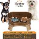 Neater Feeder Deluxe Mess-Proof Elevated Dog Bowls for Small Dogs (Up to 19 lbs), 2 Height Adjustable (6 & 7.5) No-Spill Raised Dog Bowl Stand, Stainless Steel Food Bowl Set, Made in USA, Bronze