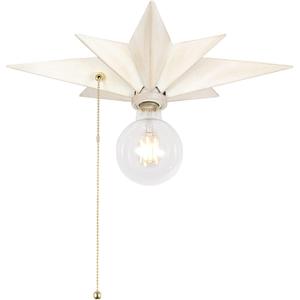 16 inch Flush Mount Ceiling Light with Pull Chain On/Off Switch, White Star Ceiling Light Fixtures, Farmhouse Modern Lighting for Hallway, Entryway, Porch, Study, Bedroom, Stair, Kitchen, Bathroom