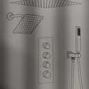 Shower Faucet Set,Thermostatic Shower System,16 Inch Ceiling Mounted and 6 Inch Wall Mount Rain Shower Head with 2 in 1 Handhled,High Pressure Dual Shower Head Combo Set Brushed Nickel