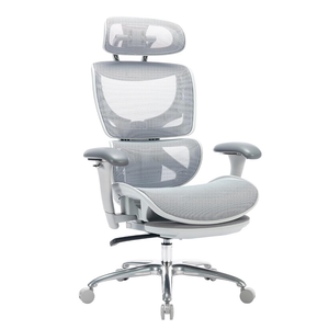 Ergonomic Mesh Office Chair with Footrest, Executive High Back Computer Desk Chair with Wide Headrest and Adjustable 3D Arms, Backrest, Tilt Lock and Lumbar Support-Grey Ergonomic Mesh Office Chair with Footrest, Executive High Back Computer Desk Chair with Wide Headrest and Adjustable 3D Arms, Backrest, Tilt Lock and Lumbar Support-Grey