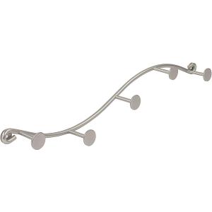 Spectrum Sweep Wall Mount 5-Hook Rack (Satin Nickel) - Wire Storage for Entryway, Bathroom, Backpack, Coat, Jacket, Purse, Belt, Robe, & More / Home Dcor & Apartment Essential (Set of 1)