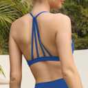 YEOREO CoreFlex Sports Bras for Women Padded Strappy Open Back Workout Top | Light Impact Criss Cross Bra Yoga Gym Crop Top (S)