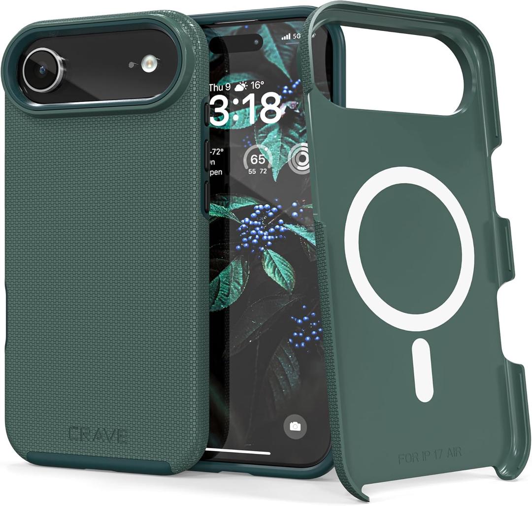 Crave Compatible with iPhone Air Case, [Compatible with MagSafe] Shockproof Protection Dual Layer Case for Apple iPhone Air (6.5 inch) - Forest Green