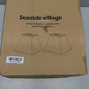 Square Bell Lamp Shades Set of 2, 7.5" x 13" x 10" Medium Beige Shade for Table Lamps Floor Lamps, Fabric Natural Linen Hand Crafted(Spider Fitter), Harp Holders Included, Assembly Required