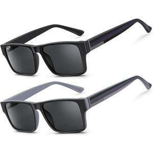 2 Pack Excellent Unbreakable Reader Sunglasses for Men with UV400 Protection Outdoors, TR90 Thick Frame Tinted Reading Glasses Anti UV/Eye Strain Sun Readers No-Line Dark Lens & 2.5x - Not Bifocals