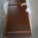 NTC Lupin Wooden Bed Frame with Headboard and Natural Rattan, Solid Oak/Rubber Wood Foundation with Silent Slats, 1000 Lb Capacity, Effortless Assembly (Natural Cane - Dark Walnut, Queen)