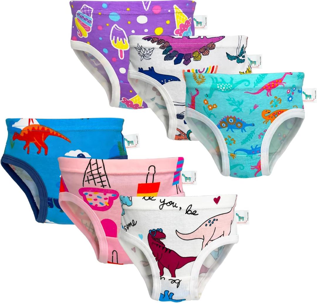Girls underwear,100% cotton, Toddler underwear girls 3t,2024 Dinosaur,6 - pack