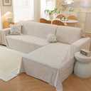 Sectional Couch Covers 2 Pieces, L Shaped Sofa Cover for Sectional Washable, Pet Couch Covers for Sectional Sofa, Blanket Furniture Protector (XX-Large: 78" x 118" + 78" x 118", Beige)