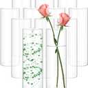12 Pack Glass Cylinder Vases 10 Inch Tall Clear Flower Vase for Centerpieces, Hurricane Floating Candle Holder Wedding Decorations, Floral Vase Bulk for Table Shelf Party Home Deco (10 x 3.35 Inch)