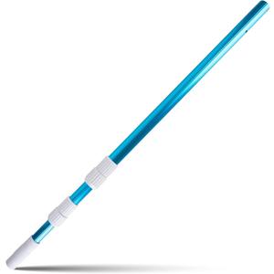 Canamax 12 Feet Blue Anodized Aluminum Telescopic Swimming Pool Pole,Adjustable 3 Piece Expandable Step-Up,for Skimmer Nets, Vacuum Heads and Brushes, Strong Grip & Lock