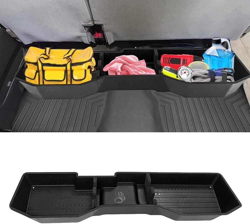 Car Underseat Storage Box Fitment for Chevy Silverado/GMC Sierra 1500 2500HD 3500HD (2007-2018 4-Door Models)