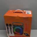 Karaoke Machine, Portable Bluetooth Speaker with 2 Wireless Microphones for Adults & Kids with Lights, Karaoke Microphone with PA System Supports USB/TF/FM/AUX for Home Party Home System Packages (Black)