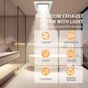 Bathroom Exhaust Fan with Light, 120 CFM Quiet Ventilation Fan with 6200K 12W LED Light 1.0 Sones Low Noise, 4" Duct Included Square Ceiling Mount Vent Fan for Shower Bathroom Office Home