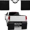 2" Hitch Mounted Mud Flaps 00108 Mud Flaps for Trucks Heavy Duty Adjustable Height and Width, Fits Most Types of Vehicles, Protects Trailers from Scratches and Dirt BLK