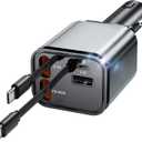 84W Upgraded Retractable Car Charger Adapter for iPhone 17,4 in 1 Fast Charging Car Phone Charger,USB C Car Truck Accessories,Road Trip Essentials Gift for Men for iPhone 17/16/15,Galaxy S26,Pixel 10