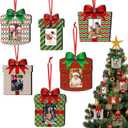 Namalu Small Frames for Christmas Ornaments Mini Wooden Picture Frame Ornaments for Christmas Tree Xmas Family Photo Hanging Keepsakes for Holiday Party Decorations Gifts (Vibrant,12 Pcs)