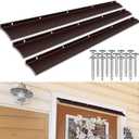 3PCS 51Inch Brown Aluminum Door Rain Drip Guard Deflector for Door and Window Easy to Install