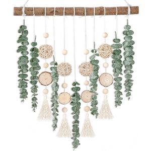 Sggvecsy 21 Eucalyptus Wall Hanging Decor Artificial Eucalyptus Plant Fake Greenery Leaves Boho Wall Decor with Wooden Stick for Bathroom Bedroom Kitchen Rustic Farmhouse Home Living Room Decoration
