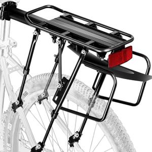 Rear Bike Rack,310 LB Capacity Solid Bearings Bike Cargo Rack w/Fender & Large Size Reflective, Quick Release Mountain Road Bicycle Rear Racks, Universal Bike Luggage Touring Carrier Rack, YONTUO