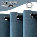 DONREN Total Blackout Linen Curtains 108 Inch Length for Bedroom Living Room, Farmhouse 100% Black Out Thermal Insulated Privacy Lightweight Grommet Curtain Panels, Denim Blue, W66 x L108, 2 Panels