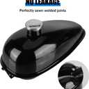 4L Metal Fuel Tank with Cap, Petcock, Filter, Line for 2 Stroke 49-80cc Motorized Bike, Motorcycle