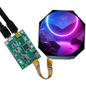 2.5 inch 480x480 400nit VS025Z6M IPS MIPI Round Circle LCD Screen and Micro USB Controller Board 30 pins