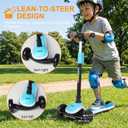 Kids Kick Scooter with LED Light-Up Wheels & Deck, 3-Wheel Folding Scooter for Ages 3-10, Adjustable Height, Extra Wide Anti-Slip Deck for Boys Girls
