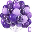 60pcs Purple Balloons 12inch with Metallic Pastel Dark Purple Confetti Balloons for Purple Birthday Wedding Baby Shower Party Decorations