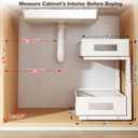 2 Packs 19IN Depth Under Sink Organizer, 2-Tier Pull Out Cabinet Organizer With Smooth Circular Rail, Large Capacity Metal Mesh Sliding Drawers For Bathroom& Kitchen Storage,Height Adjustable –White, 2 Pack-19"Dx11.6"-16.7" H