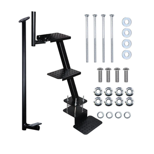 Heavy Duty Boat Trailer Steps with Safety Handle 3 Boat Steps with Non-Slip Universal Fit Bass Boat, Pontoon Boat Surface Black Steel Powder Coated Boat Ladder Trailer Tongue Step