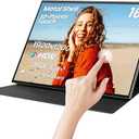 16 Inch Touchscreen Portable Monitor, HDR10, Metal Shell Travel Screen with Smart Cover and Speakers, IPS 1920x1200P External USB-C HDMI Secondary Touch Display for Laptop/PC/Game Console/Phone