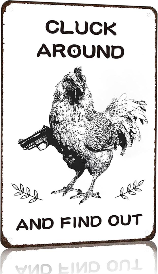 Smilelife Funny Chicken Gifts Chicken Tin Sign for Home Farm Chicken Coop Farmhouse Kitchen Garden Decor 8 X 12 Inch (3220)