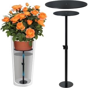 Adjustable Plant Risers for Inside Pots, 17-31" Rise Metal Planter Insert Filler for Large Pots, Plant Lift Pot Risers for Indoor Outdoor Tall Taper Planter Container (6" 8" 10" Base Top, Set of 1)