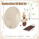 Briwooody 3D Textured Neutral Abstract Wall Art Decor with Shelf 24x24 Inch, 25.2"L x 24.8"W