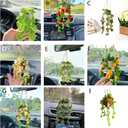 2 x Crochet Hanging Plant for Car, Cute Car Plant Accessories, Knitted Plant Car Mirror Hanger, Boho Car Plant Crochet Hanging Basket (C)