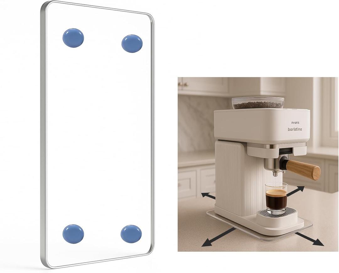 Espresso Coffee Sliding Tray for PHILIPS Baristina Espresso Machine (BAR302/20), Transparent Acrylic Slider Tray for Countertop, PHILIPS Coffee Maker Accessories, Espresso Machine Accessories, 6" x 13.75"