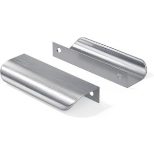 goldenwarm 10 Pack 3 Inch Finger Pulls Brushed Nickel Handles for Cabinets Silver Dresser Pulls Edge Tab Drawer Hardware for Kitchen Cupboard (Hole Center:76mm(3in))