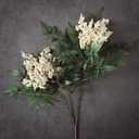 Juxdp 4 Pcs 36" Artificial Nandina Berry Stem, Fake Plant Branches(Beige) | Extra-Long Size, Realistic Faux Berry Spray, Lifelike Floral Picks, for Vase/DIY Bouquet/Shower/Mantel/Farmhouse/Home Decor