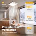 VIVOHOME 1800W PTC Bathroom Exhaust Fan with Light and Heater, 160CFM, 3CCT, 11.8 x 14.9 x 6.9 in