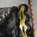 MammyGol Inline Skates for Boys and Girls Youth, 4 Size Adjustable Roller Skates with PU Flashing Wheels, Aggressive Inline Skates High Performance for Kids Age 6-12 (Golden)