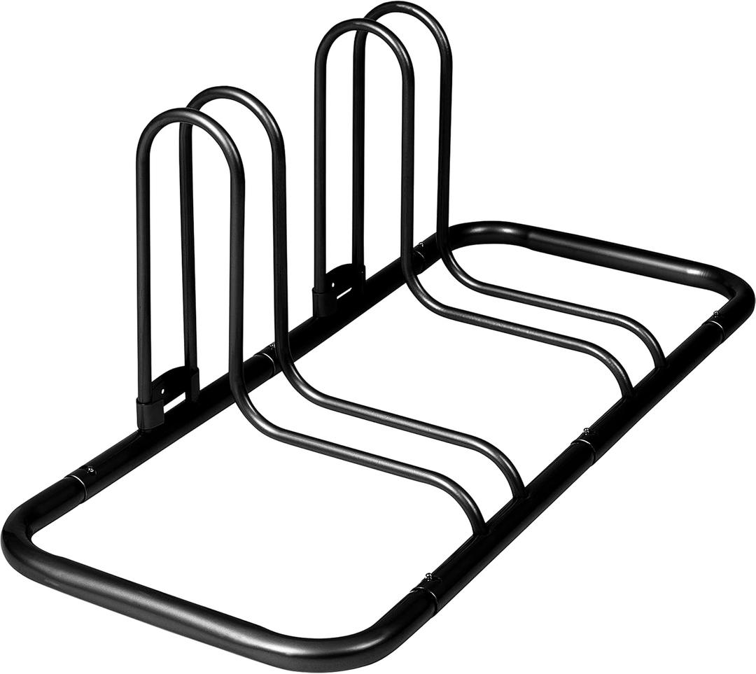 Retrospec Stash Rack 2, 4 & 5 Bike Floor Stand Bicycle Storage Organizer for Mountain Bike, Road Bike, Weather Resistant Fine Powder Steel Coating Fits Wheels up to 3" (Black)