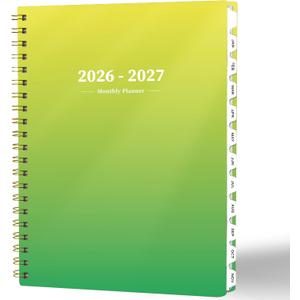 3 x Ymumuda 2026 Planner-2 Year Monthly Planner 2026-2027, JAN.2026 - DEC.2027, 8.5" x 11" Large Daily Planner with Spiral Bound, 24 Months Calendar Planner for School Office Work Teacher (G-Yellow Green)