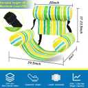 Blueweenly Pool Chair Float Adult Inflatable Floating Chair Fabric Covered Water Float Seat Adjustable Pool Hammock Blow up Swimming Noodle Lounge for Party Play Summer Water Fun, 30 x 16 x 24"