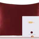 ZIMASILK 100% Pure Mulberry Silk Pillowcase for Hair and Skin Health,Soft and Smooth,Both Sides Premium Grade 6A Silk,600 Thread Count,with Hidden Zipper,1pc (King 20''x36'',Burgundy)