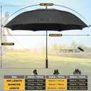 ZOMAKE Automatic Open Extra Large Golf Umbrella 62 Inch, Double Canopy Vented Windproof Oversize Stick Umbrellas for Rain