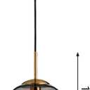 Brikey Glass Spherical Pendant Light,Gold Iron & Glass Globe Hanging Ceiling Lamp (9.8, Grey)