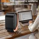 Space Heater, Portable Heater for Indoor Use, Small Electric Heaters with Overheat & Tip-Over Protection, Mini Desk Heaters for Office Bedroom Bathroom, Compact & Efficient Heating, Black